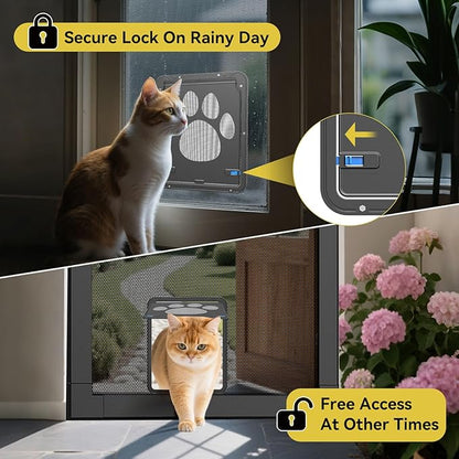 PETLESO Dog Door for Screen Door, Cat Door Screen Small Dog Door Insert for Sliding Door Easy Install, Small 8"×10"