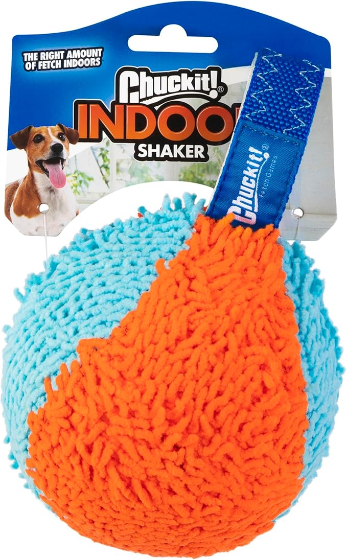 Chuckit! Indoor Fetch Shaker for Dogs - Interactive Dog Toys for Boredom, 7.75 Inch, Orange and Blue