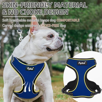 PUPTECK Dog Harness and Leash Set Medium Sized, Adjustable Reflective Escape Proof Puppy Vest, No Pull Walking Harness Easy Control