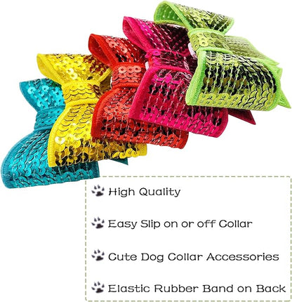 PET SHOW Small Dog Collar Charms Bowties for Cats Rabbits Slide on Puppies Medium Dog Collars Attachment Flower Bows Pet Bowknot Valentines Grooming Costumes Accessories