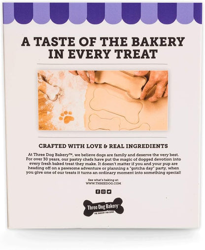 Three Dog Bakery Crunchy Itty Bitty Bones, Peanut Butter Flavor, Premium Treats for Dogs, 13 Ounce Box