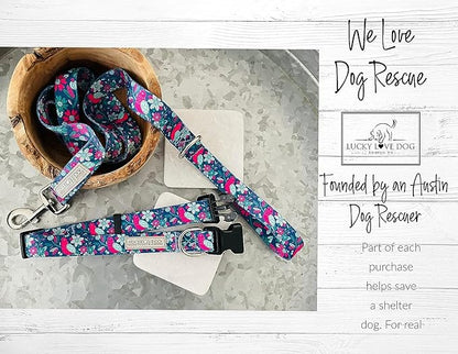 Lucky Love Dog - Easy Click Buckle Dog Collar with Leash Set Combo, Durable & Comfortable for Male & Female Dogs, Pet Collar for Large Dogs, Secure Fit - Carriebelle Martingale Combo, Large