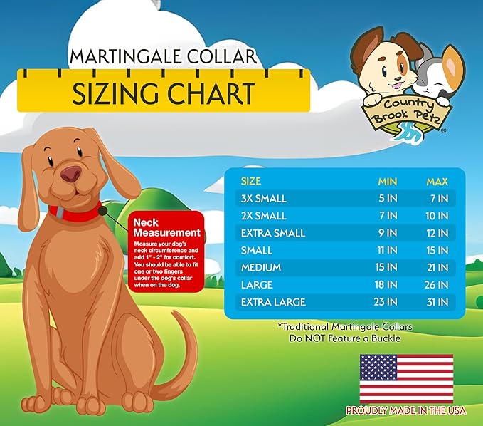 Country Brook Petz - Thin Blue Line Martingale Dog Collar and Leash - Camouflage Collection Featuring Rugged Designs (1/2 Inch, 2XS)