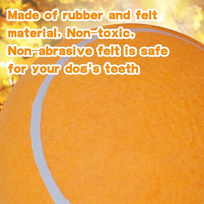 Banfeng Big Tennis Ball for Dogs, Giant Dog Tennis Ball Toy Large Outdoor Sports Gift for Small Medium Large Dog (Orange, 9.5 inch)