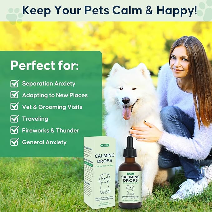 Calming Drops for Dogs Grooming – Melatonin & Valerian Root Formula to Help Maintain Calm During Grooming and Nail Trimming – Also Great for Travel, Vet Visits & Bedtime – 2 fl oz