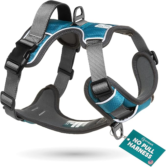 Embark Adventure No-Pull Large Dog Harness – Reflective Trim, Military-Grade Nylon, Front Clip with Gel-Lined Handle