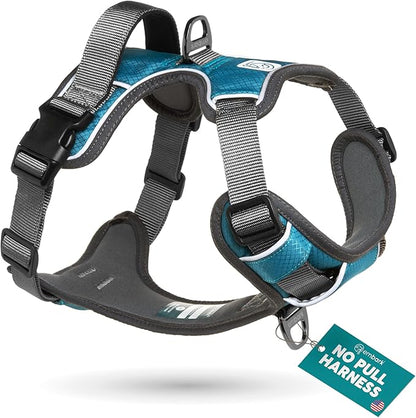 Embark Adventure Dog Harness for Small, Medium & Large Dogs – No Pull, Reflective Trim, Military Grade Nylon, 2 Leash Clips, Gel-Lined Handle, Soft Padded