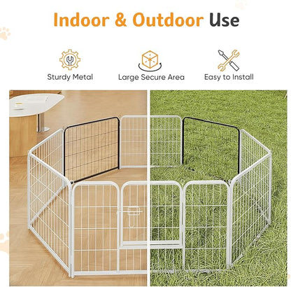 NEWBULIG Dog Playpen for Indoor 32 Inch 2 Panels - Portable Heavy Duty Metal Pet Exercise Pen, Foldable Small Medium Dog Puppy Playpen Fence for Outdoor RV, Camping, Yard, Garden