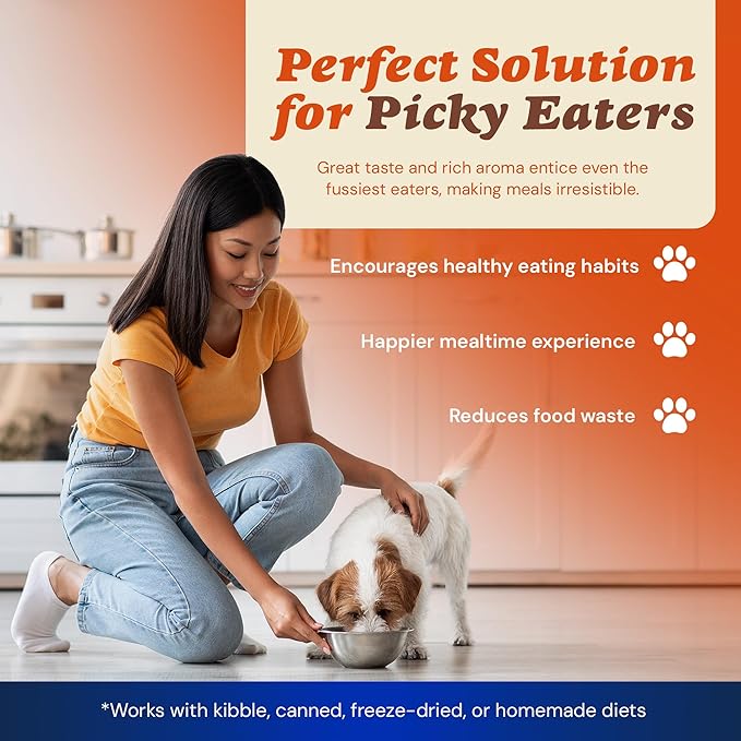 CLEAR CONSCIENCE PET® Barkinara™ SuperGravy® Natural Dog Food Gravy Topper, Hydration Broth Mix, Gluten and Grain Free Kibble Seasoning Powder Topper for Picky Eaters (13.5 oz. (90 Scoop))