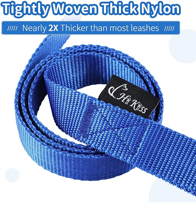HIKISS Long Dog Leash Obedience Recall Training Agility Lead with Thickening Material for Large Dog - 15ft 20ft 30ft 50ft 100ft Training Leash(Blue 20ft)