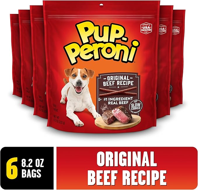 Pup-Peroni Original Beef Recipe Dog Treats, 8.2 Oz. Bag, (Pack of 6)
