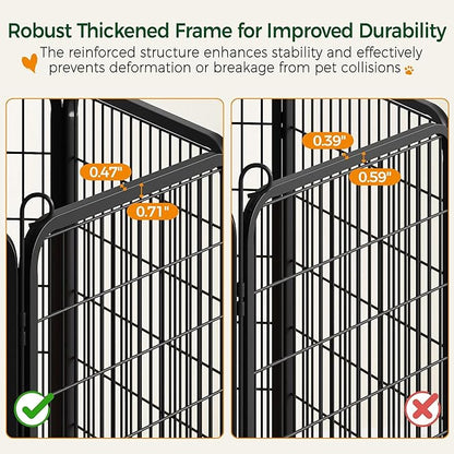 Yaheetech Dog Playpen Outdoor, 32 inch 16 Panels Dog Pen Indoor Heavy Duty Puppy Exercise Pen Metal Pet Fence for RV Camping/Yard/Garden