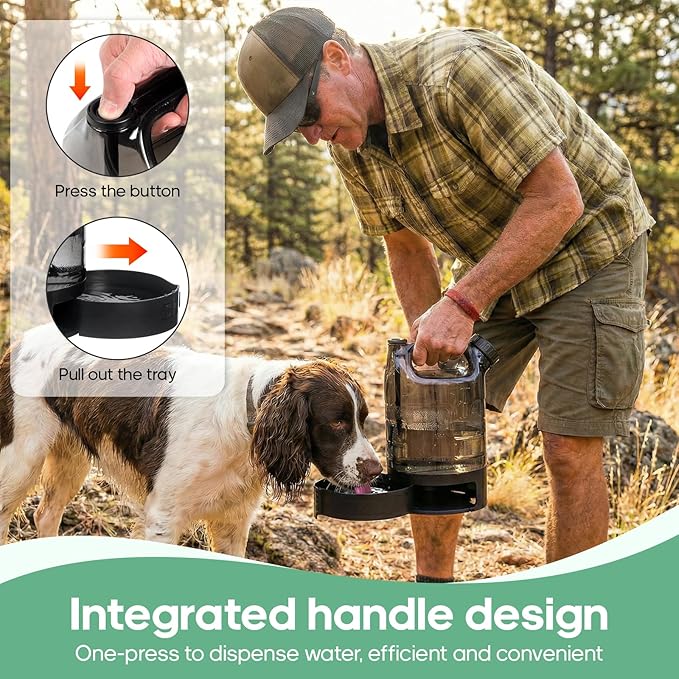 85 oz Large Portable Dog Water Bottle & Bowl for Active Large Dogs, No-Spill Leak Proof Dog Water Dispenser for Walking,Park,Travel, Camping, Hiking, Car - Durable, Sturdy & Easy to Carry