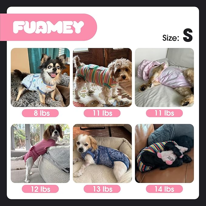 FUAMEY Recovery Suit for Dogs After Surgery,Soft Breathable Dog Bodysuit E-Collar & Cone Alternative Surgical Suit,Male Female Dog Neuter Spay Suits Anti Licking Wounds Onesie Blue Boat S