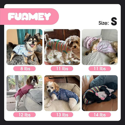 FUAMEY Recovery Suit for Dogs After Surgery,Soft Breathable Dog Bodysuit E-Collar & Cone Alternative Surgical Suit,Male Female Dog Neuter Spay Suits Anti Licking Wounds Onesie Blue Boat S