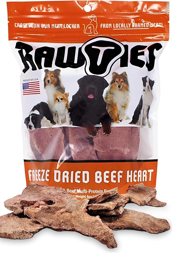 Premium Freeze-Dried Raw Beef Heart for Dogs – 100% USA-Sourced Raw Meat Dog Food – Grain-Free, No Fillers, High Protein Nutrition for Small & Large Breeds