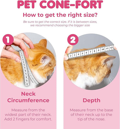 SunGrow Cat Cone Collar Soft Washable, Cat Recovery E Collar Sleep Cone After Surgery to Stop Licking, Pet Cone of Shame Alternatives, Scratch & Bite Proof Grooming Soft Cone for Easy Nail Cutting