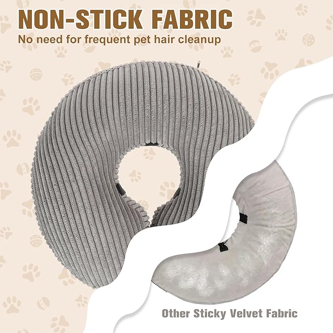 BINGPET Inflatable Dog Cone Collar Alternative After Surgery,Soft Recovery Cone for Dogs to Stop Licking,Dog Blow up Protective Neck Donut ECollars Adjustable for Large Medium Small Pet,Upgrade M Grey