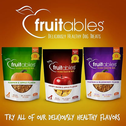 Fruitables Baked Dog Treats, Healthy Pumpkin Treat for Dogs, Low Calorie & Delicious, No Wheat, Corn or Soy, Made in The USA, Pumpkin and Banana Flavor, 12oz (Pack of 2)
