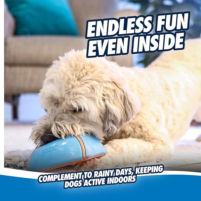 Chuckit! Indoor Super Slider Self-Fetch Squeaky Toy for Dogs - Glides Harmlessly On Most Surfaces - Fun Dog Toys to Keep Them Busy - For Small, Medium, and Large Breeds - Durable Rubber