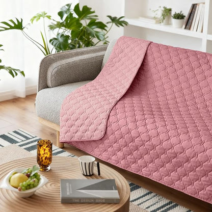 gogobunny 3X Stronger Waterproof Pet Blanket, Scratch Proof Furniture Protector for Dogs Cats, Reversible Cover 68x82 Inch, Dark Pink/Light Pink