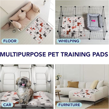 PUPIBOO Washable Pee Pads for Dogs & Cats - Super Absorbent Reusable Puppy Training