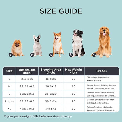 Bedsure L Plus Cooling Dog Bed for Large Dogs - Orthopedic Dog Cat Cooling Bed Washable, Big Comfort Dogs Couch Sofa with Waterproof Removable Cover, Pet Bed with Nonskid Bottom, Cooling Grey, 38"