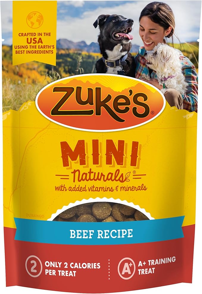 Zuke’s Mini Naturals Dog Training Treats for Dogs, Pet Treats made with Real Beef - 10 oz. Pouch