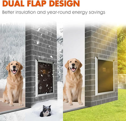 XL Wall Dog Door for Large Dogs, 4"-8" Thick, 14"(W) x 25"(H) Opening