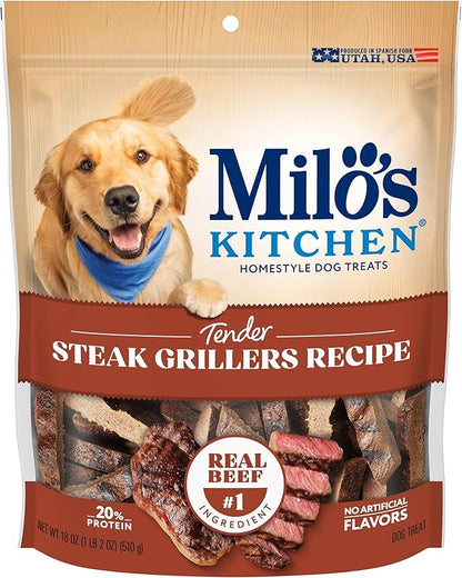 Milo’s Kitchen Steak Grillers Recipe Dog Treats, 18 Oz. Bag