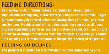 Nutrish Burger Bites Beef Recipe with Bison Premium Dog Treats, 12 oz. Pouch (Rachael Ray) (Pack of 2)