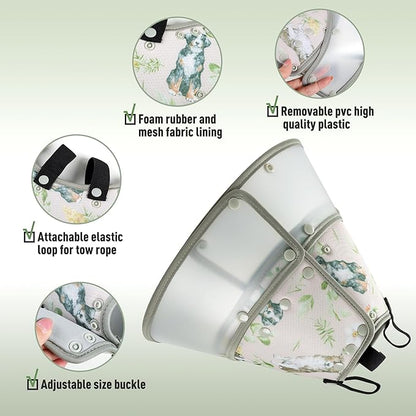 Soft Dog Cone Collar for Large Medium Small Dogs After Surgery, Adjustable Pet Recovery E-Collar, Brown XLarge