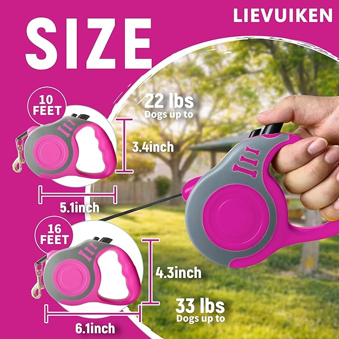 Retractable Dog Leash Automatic Telescopic Tractor Dog Tape, Pet Tape 10/16 FT Durable and Convenient, with Non-Slip Handle, Suitable for Small and Medium Dogs