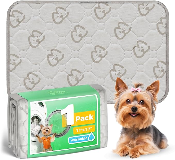 FXW Washable Pee Pads for Dogs, Leak-Proof & Non-Slip, Specifically Designed for 18inch Cages, 11" x 17" Rectangle, Khaki, 1 Pack