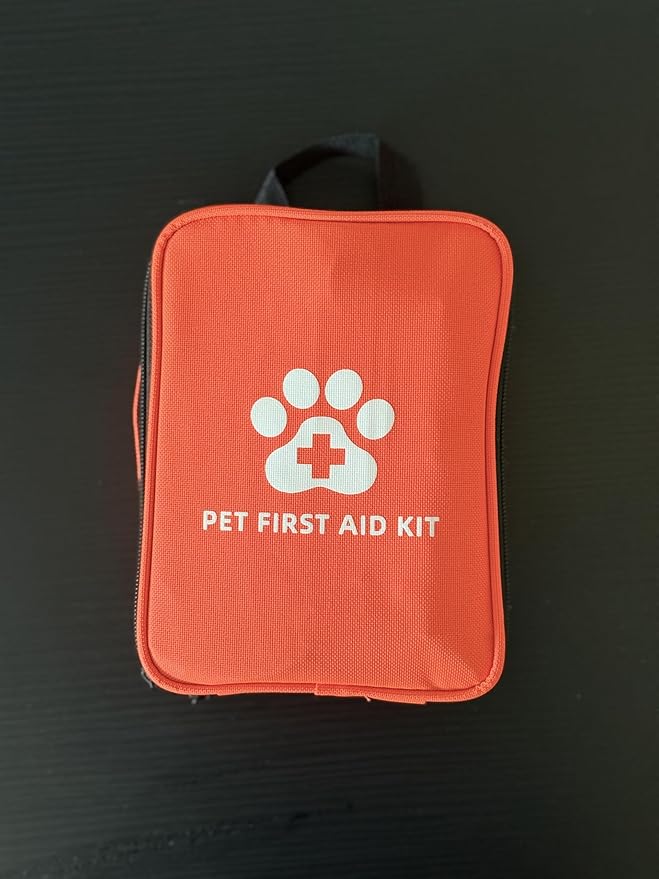 RescueNow Pet First Aid Kit – 50-Piece Emergency Kit for Dogs, Cats & Small Pets – Compact & Portable Case with Bandages, Tweezers, Gauze, Thermometer & More – Ideal for Home, Travel & Outdoor Use