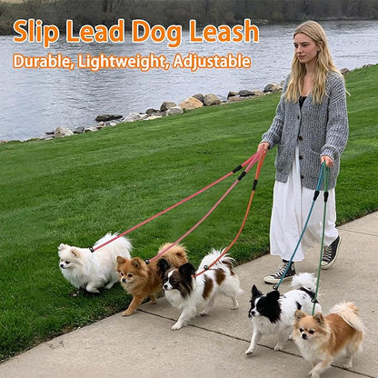 FOVRLZSE 6-Pack Nylon Slip Leads, 4.6FT for Small to Medium Dogs. 10mm high-Density Braided Nylon with Upgraded TPU Non-Slip Buckle, Macaron Colors, Perfect for Daily Walking & Puppy Training.