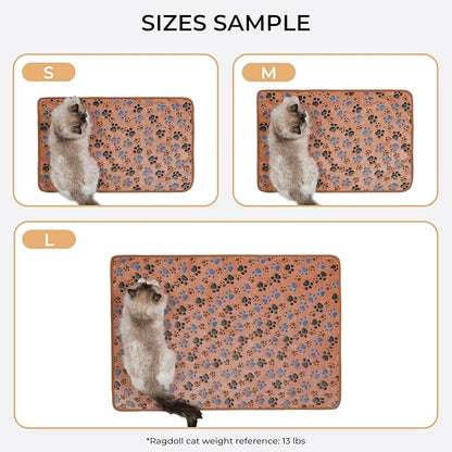 Luciphia 1 Pack 3 Blankets Super Soft Fluffy Premium Fleece Pet Blanket Flannel Throw for Dog Puppy Cat Paw Brown/Pink/White Medium(30x20 inch)