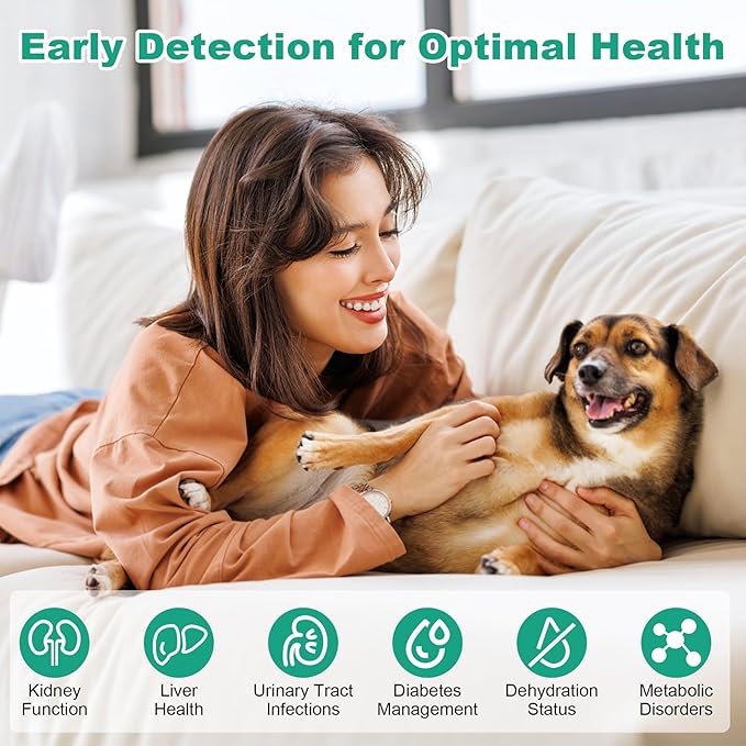 Urine Test Strips for Dogs Cats - 100 Counts Urinalysis Test Strips for Pets 10 in 1 Testing Protein Blood Leukocytes pH Nitrite and More Dog Cat Test Kit for Pets