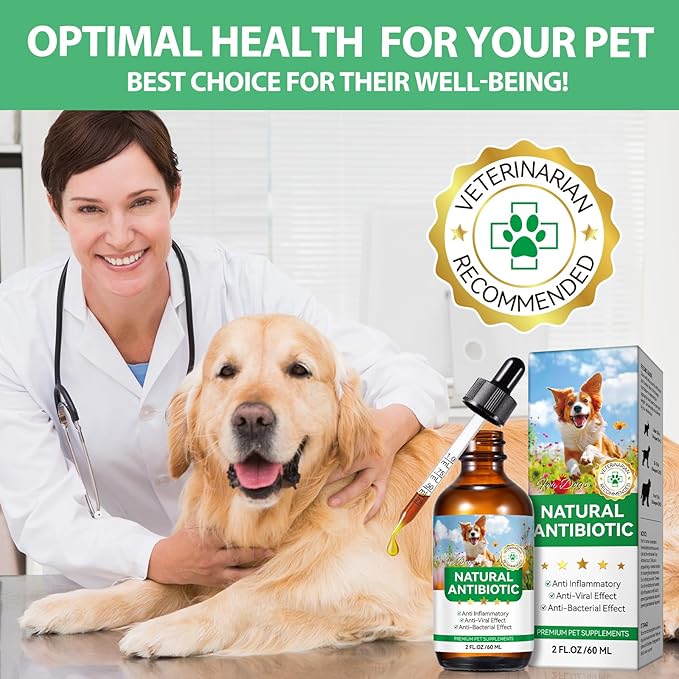Antibiotics for Dogs, Natural Antibiotics for Dogs, Dog Multivitamin for Pets, Dog Antibiotics Helps Support a Healthy Immune System, 2 Fl Oz ﻿ ﻿ ﻿ ﻿