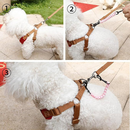 2 PCS Dog Collar Safety Clips, Backup Clip Connector, Prong Collar, Dual Clasps Rotating Buckle for Small and Medium Dogs (Pink)