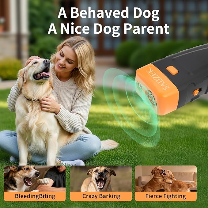 Ultrasonic Dog Trainer | Bark Deterrent Training Device | Anti Barking Silencer | Barks No More Devices | Stop Control Dogs Bad Behavior | Stopper Corrector Clicker Repellent