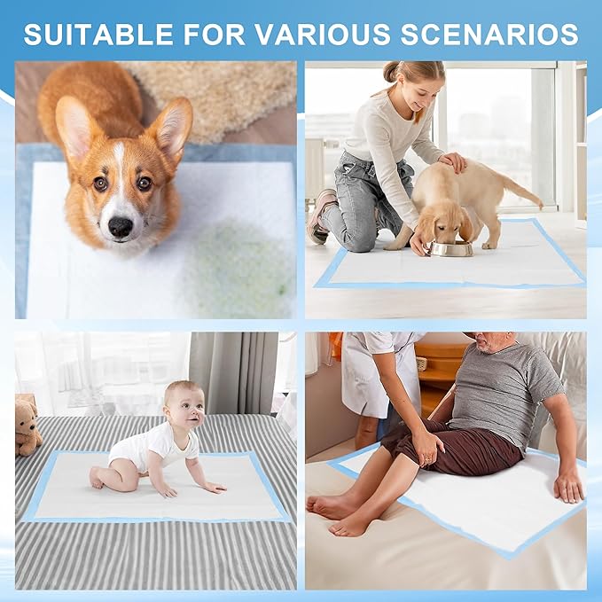 Puppy Pee Pads for Dogs Extra Large 31"x47" 100 Count, Leak-Proof & Super Absorbent, Thicken Disposable Potty Training Pads for Doggie Cats Rabbits, Quick Dry Pet Piddle Pad