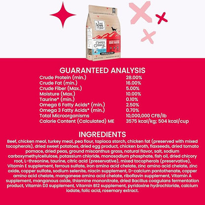 I AND LOVE AND YOU Baked and Saucy Dry Dog Food - Beef + Sweet Potato - Prebiotic + Probiotic, Real Meat, Grain Free, No Fillers, 10.25lb Bag