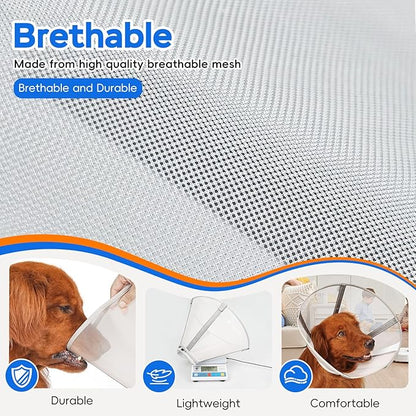 Breathable Mesh Dog Cone Collar for Surgery, Soft Elizabethan Recovery Alternative to Stop Licking,Pet Neck Collar for Large Medium Small Breeds(Grey,5)