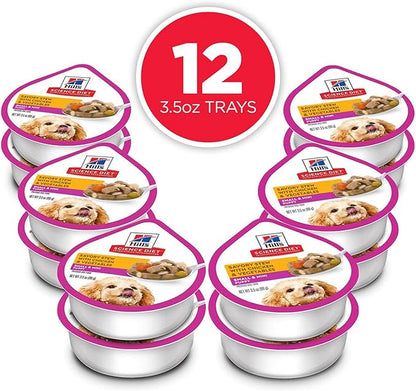 Hill's Science Diet Puppy Small & Mini Wet Dog Food, Chicken & Vegetables, 3.5 oz. Trays, 12-Pack