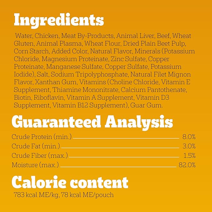 Pedigree Choice Cuts in Gravy Wet Dog Food, Adult Soft Wet Dog Food, Filet Mignon Flavor, 3.5 oz. Pouches, 16 Count