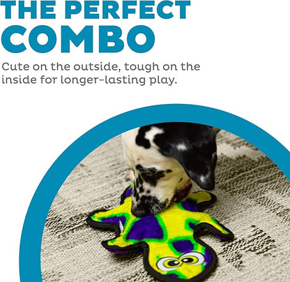 Outward Hound Durablez Medium Gecko Stuffing-Free Squeaky Plush Dog Toy for Puppies & Dogs - Interactive, Soft Yet Tough, No Mess, Jumbo Squeaker, Long-Lasting Play, 13.75 inch, Multicolor