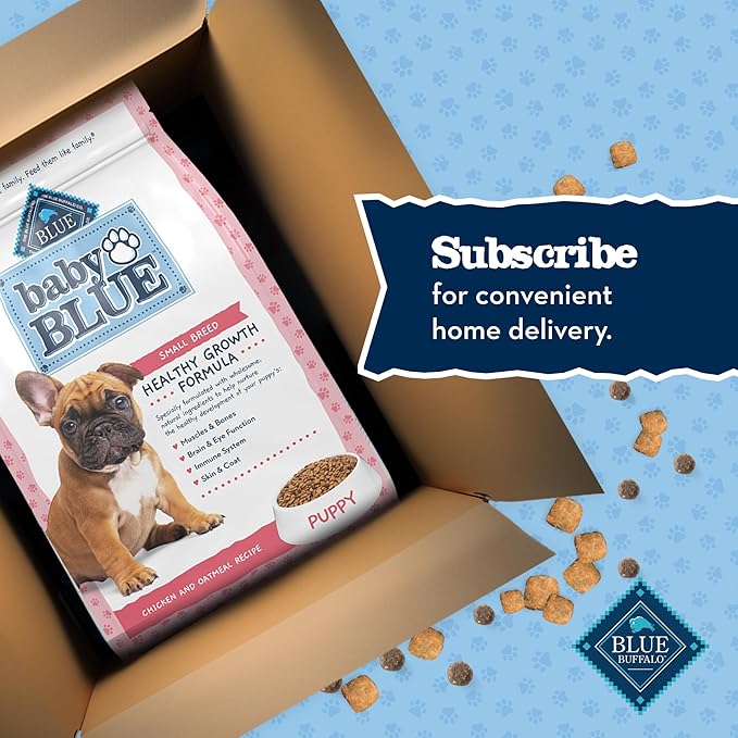 Blue Buffalo Dog Food, Chicken, Puppy, Small Breed | Healthy Growth Formula | With DHA | Oatmeal Recipe | 4-lb Bag Pack of 2