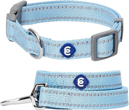 Blueberry Pet Dog Leash & Collar Set - Puppy Essentials, Gentle Leader for Dogs, Adjustable for Small Dogs, Reflective Safe Walking Gear, Fashion for Girl Dog Owners, Heavy Duty Leashes