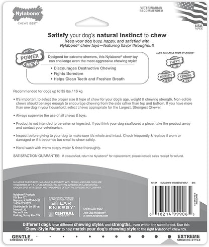 Nylabone Original Wishbone Power Chew Toy for Dogs, Dog Toys for Aggressive Chewers, Original Flavor, Medium - Up to 35 lbs, 1 Count